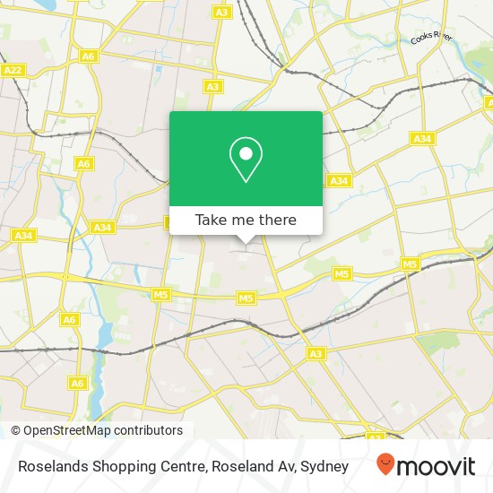 Roselands Shopping Centre, Roseland Av map