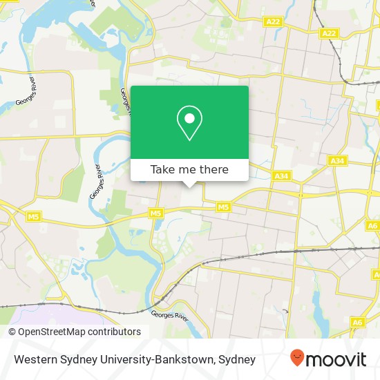 Mapa Western Sydney University-Bankstown