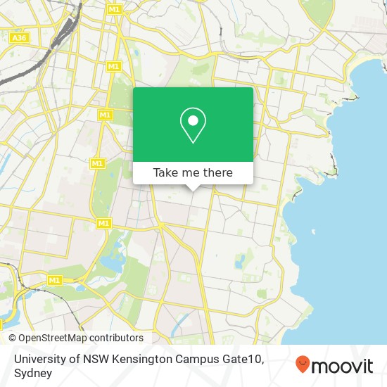 University of NSW Kensington Campus Gate10 map