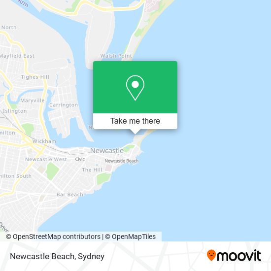 Mapa Newcastle Beach