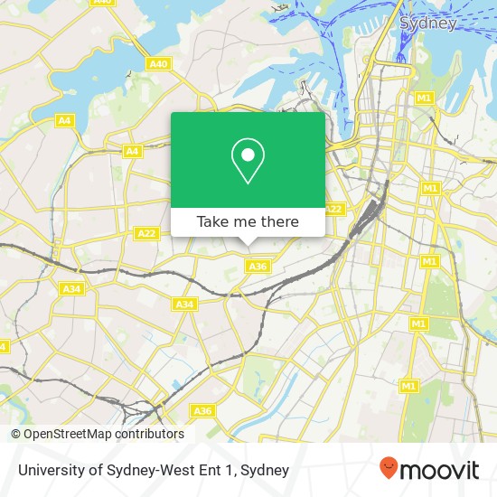 Mapa University of Sydney-West Ent 1