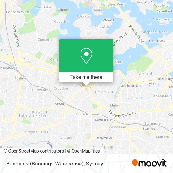 How to get to Bunnings (Bunnings Warehouse) in Ashfield (NSW) by Bus or