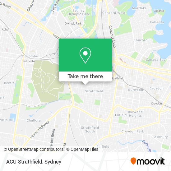 ACU-Strathfield map