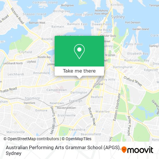 Australian Performing Arts Grammar School (APGS) map