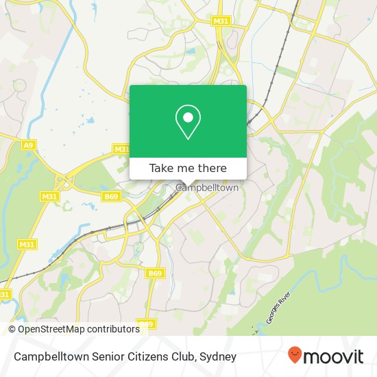 Mapa Campbelltown Senior Citizens Club