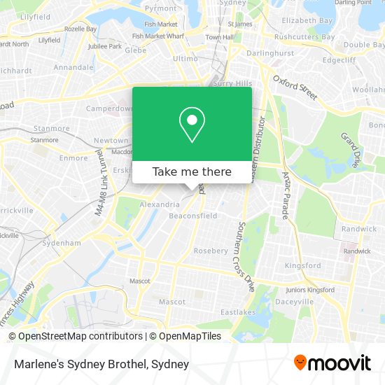 Marlene's Sydney Brothel map