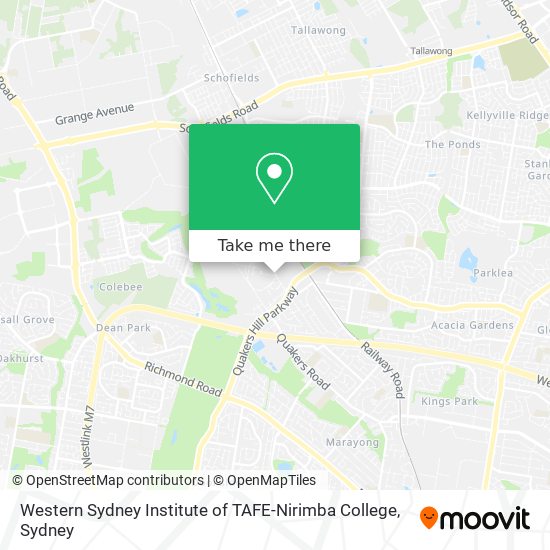 Mapa Western Sydney Institute of TAFE-Nirimba College