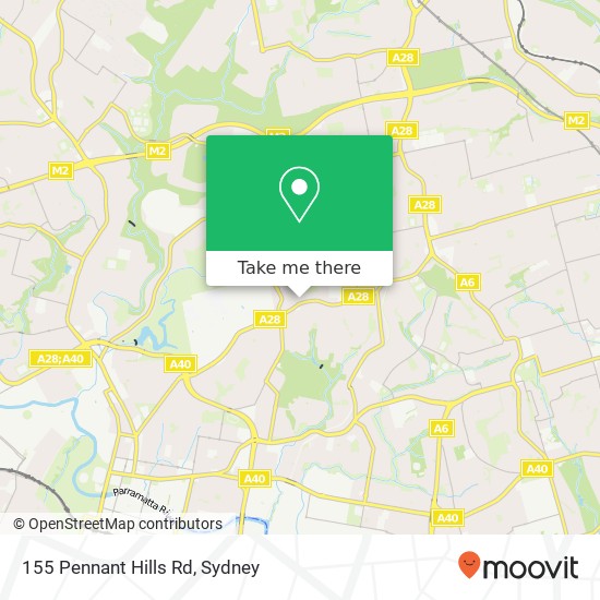 Mapa 155 Pennant Hills Rd