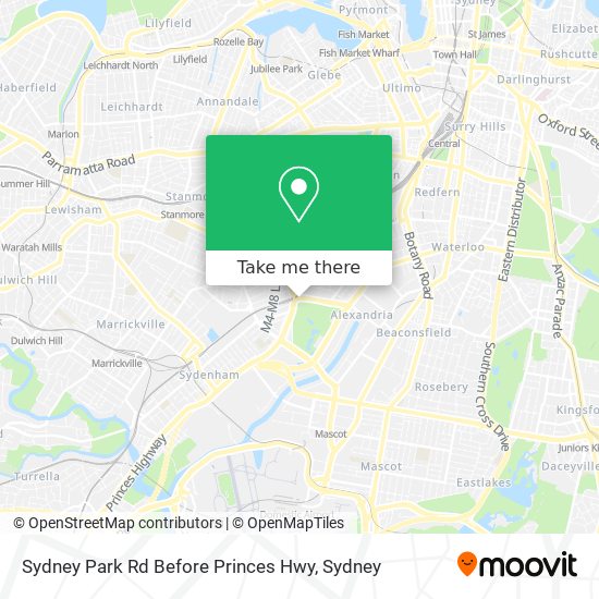 Sydney Park Rd Before Princes Hwy map