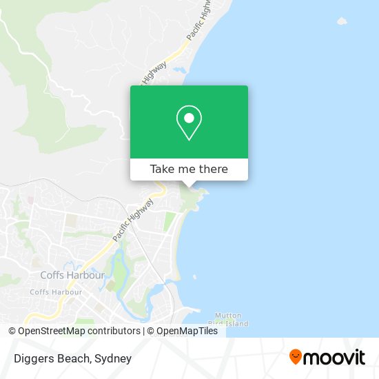 Mapa Diggers Beach