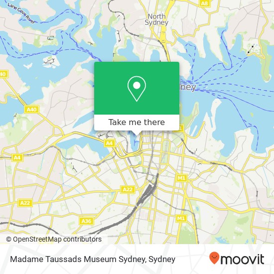 Mapa Madame Taussads Museum Sydney