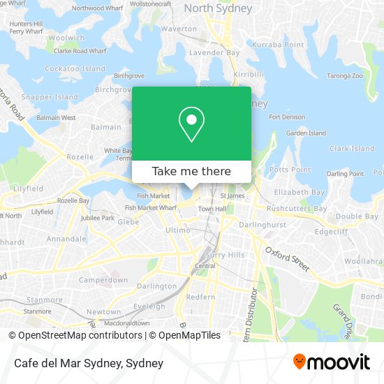 Cafe del Mar Sydney map