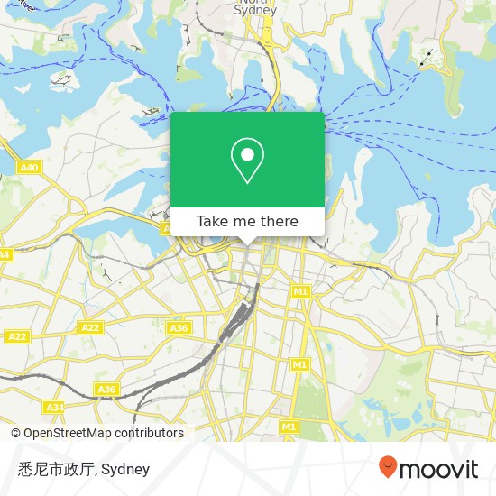 悉尼市政厅 map