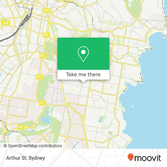 Mapa Arthur St