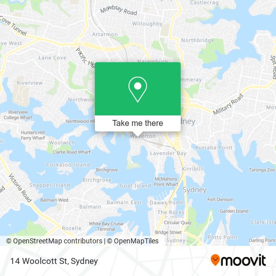 14 Woolcott St map