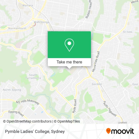 Mapa Pymble Ladies' College