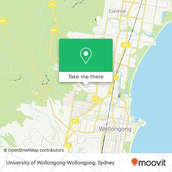 Mapa University of Wollongong-Wollongong