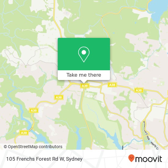 Mapa 105 Frenchs Forest Rd W