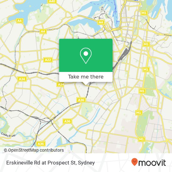Erskineville Rd at Prospect St map