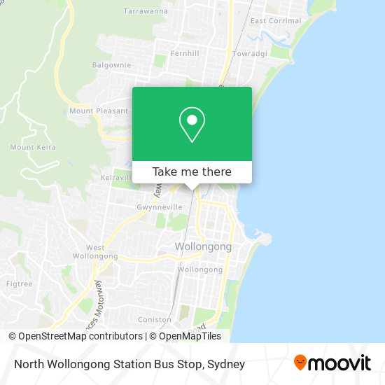 North Wollongong Station Bus Stop map