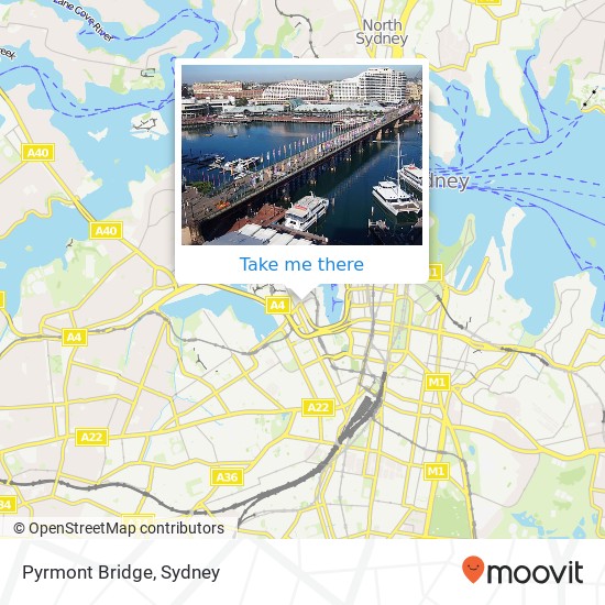 Pyrmont Bridge map
