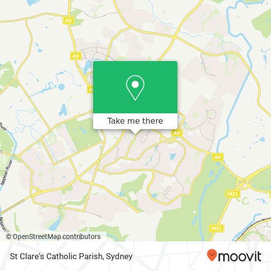 St Clare's Catholic Parish map