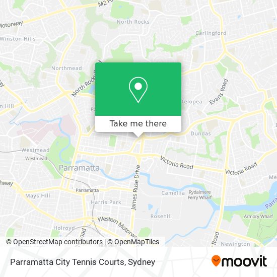 Parramatta City Tennis Courts map