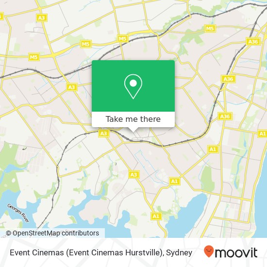 Event Cinemas (Event Cinemas Hurstville) map
