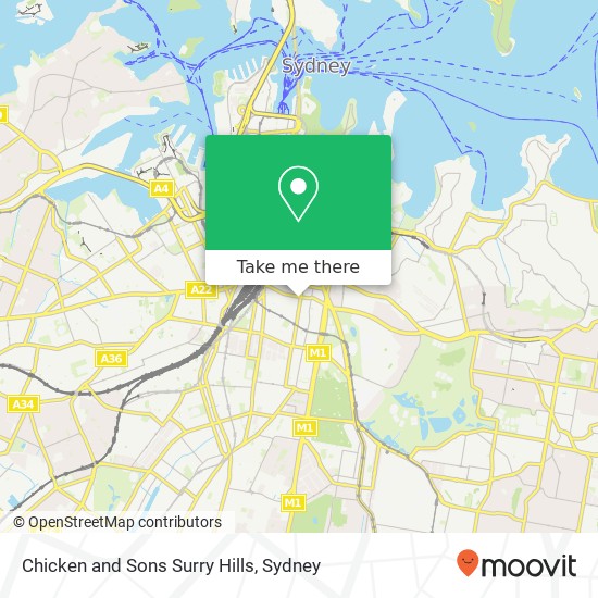 Chicken and Sons Surry Hills map