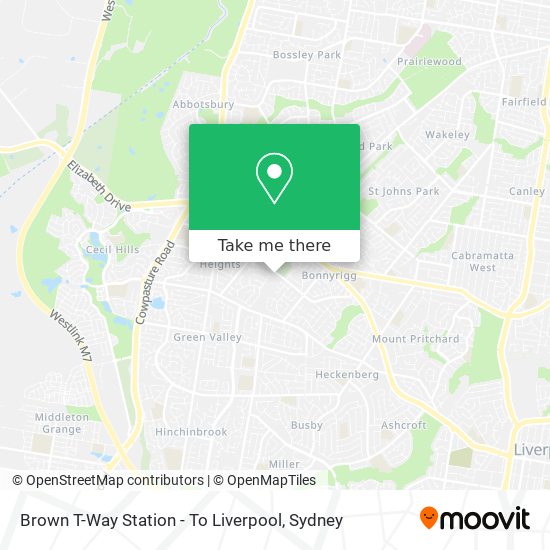 Brown T-Way Station - To Liverpool map