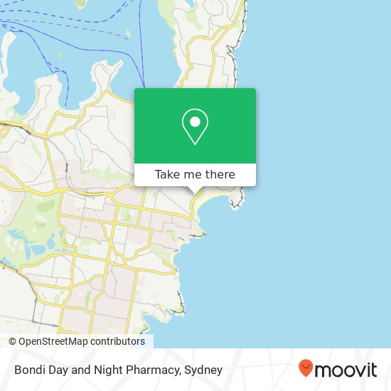 Mapa Bondi Day and Night Pharmacy