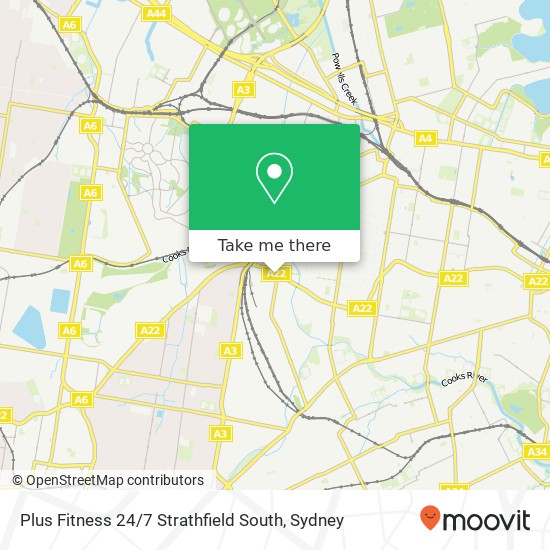 Plus Fitness 24 / 7 Strathfield South map