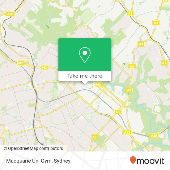 Mapa Macquarie Uni Gym