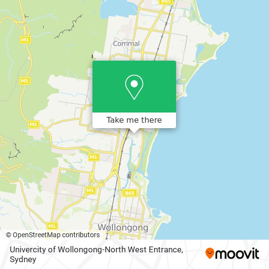 Univercity of Wollongong-North West Entrance map