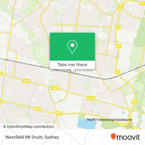 Mapa Westfield Mt Druitt