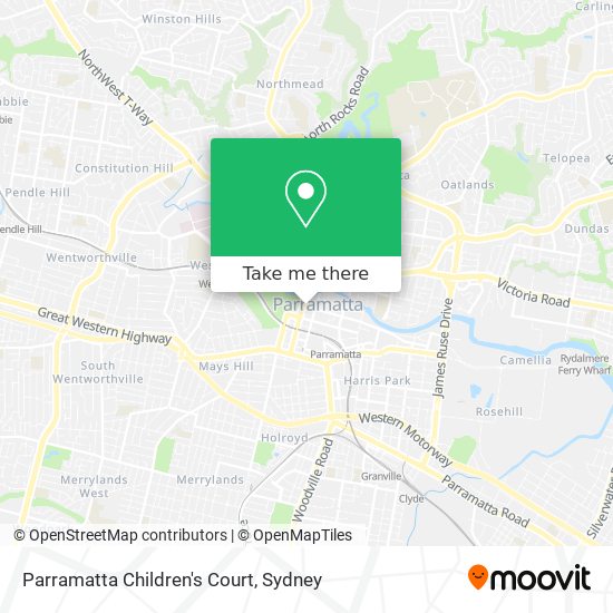 Parramatta Children's Court map