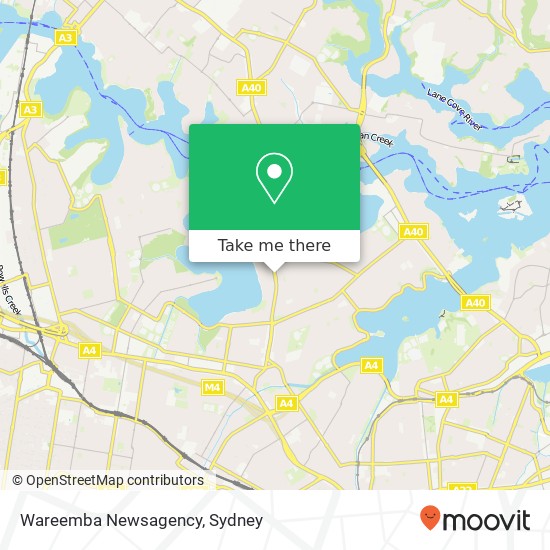 Wareemba Newsagency map