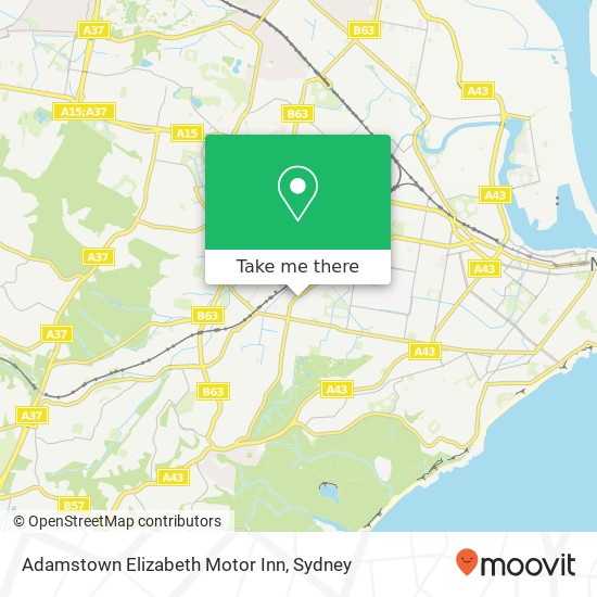 Mapa Adamstown Elizabeth Motor Inn