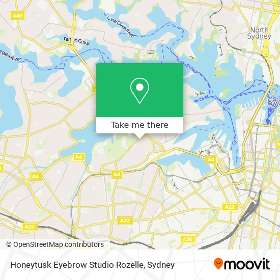 Mapa Honeytusk Eyebrow Studio Rozelle