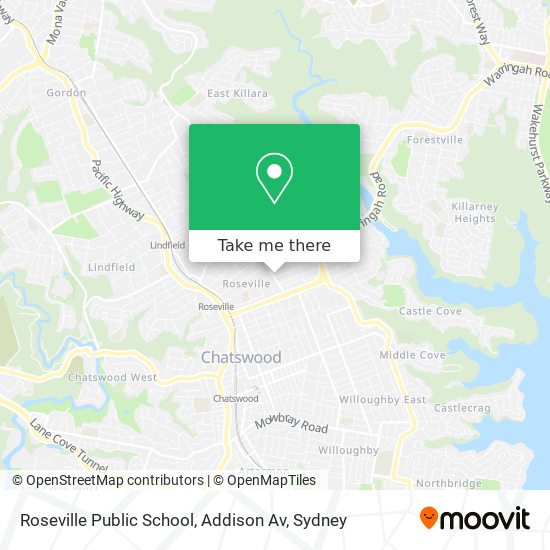 Mapa Roseville Public School, Addison Av