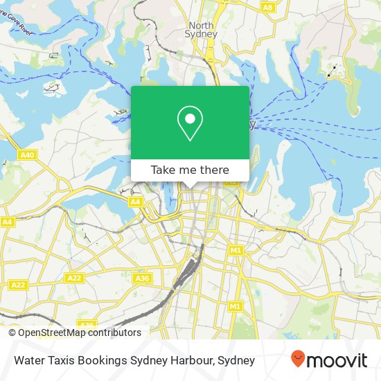 Water Taxis Bookings Sydney Harbour map