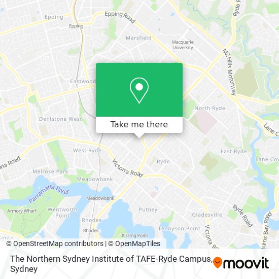 Mapa The Northern Sydney Institute of TAFE-Ryde Campus