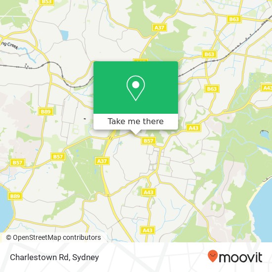 Mapa Charlestown Rd