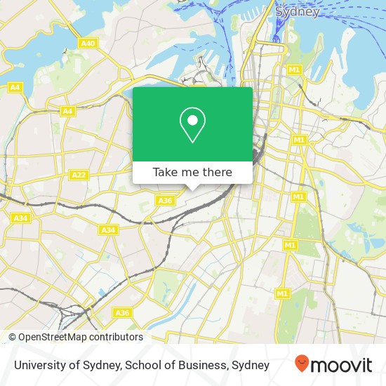 Mapa University of Sydney, School of Business