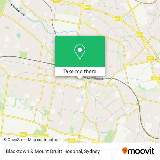 Blacktown & Mount Druitt Hospital map