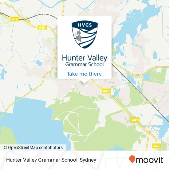 Hunter Valley Grammar School map