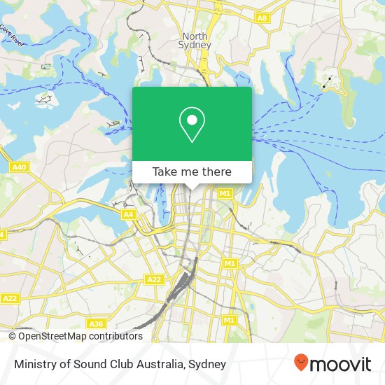 Mapa Ministry of Sound Club Australia