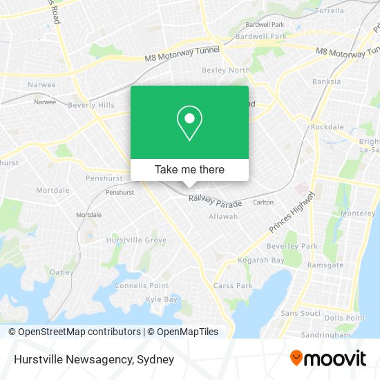 Hurstville Newsagency map