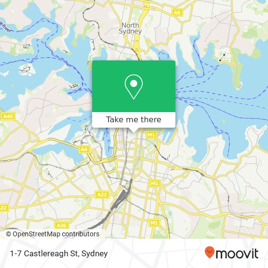 1-7 Castlereagh St map