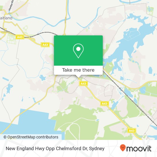 New England Hwy Opp Chelmsford Dr map